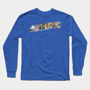 Greetings from Athens in Greece vintage style retro souvenir Long Sleeve T-Shirt